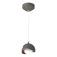 Hubbardton Forge 2022 Natural Iron Bronze Opal Glass (GG) Standard Brooklyn Double Shade Low Voltage Mini Pendant