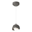 Hubbardton Forge 2022 Natural Iron Dark Smoke Opal Glass (GG) Standard Brooklyn Double Shade Low Voltage Mini Pendant