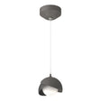 Hubbardton Forge 2022 Natural Iron Black Opal Glass (GG) Standard Brooklyn Double Shade Low Voltage Mini Pendant