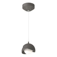 Hubbardton Forge 2022 Natural Iron Natural Iron Opal Glass (GG) Standard Brooklyn Double Shade Low Voltage Mini Pendant