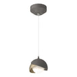 Hubbardton Forge 2022 Natural Iron Soft Gold Opal Glass (GG) Standard Brooklyn Double Shade Low Voltage Mini Pendant