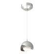 Hubbardton Forge 2022 Vintage Platinum Dark Smoke Opal Glass (GG) Standard Brooklyn Double Shade Low Voltage Mini Pendant