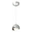 Hubbardton Forge 2022 Vintage Platinum Dark Smoke Opal Glass (GG) Standard Brooklyn Double Shade Low Voltage Mini Pendant
