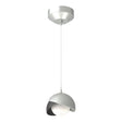 Hubbardton Forge 2022 Vintage Platinum Black Opal Glass (GG) Standard Brooklyn Double Shade Low Voltage Mini Pendant