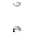 Hubbardton Forge 2022 Vintage Platinum Oil Rubbed Bronze Opal Glass (GG) Standard Brooklyn Double Shade Low Voltage Mini Pendant