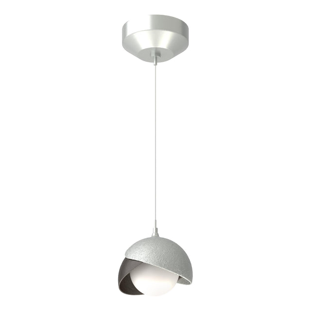 Hubbardton Forge 2022 Vintage Platinum Oil Rubbed Bronze Opal Glass (GG) Standard Brooklyn Double Shade Low Voltage Mini Pendant