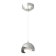 Hubbardton Forge 2022 Vintage Platinum Natural Iron Opal Glass (GG) Standard Brooklyn Double Shade Low Voltage Mini Pendant