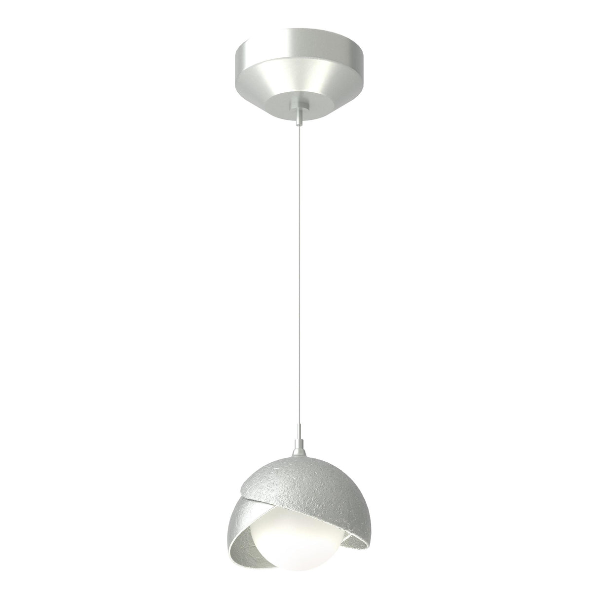 Hubbardton Forge 2022 Vintage Platinum Vintage Platinum Opal Glass (GG) Standard Brooklyn Double Shade Low Voltage Mini Pendant