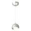 Hubbardton Forge 2022 Vintage Platinum Vintage Platinum Opal Glass (GG) Standard Brooklyn Double Shade Low Voltage Mini Pendant