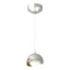 Hubbardton Forge 2022 Vintage Platinum Soft Gold Opal Glass (GG) Standard Brooklyn Double Shade Low Voltage Mini Pendant