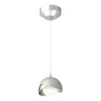 Hubbardton Forge 2022 Vintage Platinum Sterling Opal Glass (GG) Standard Brooklyn Double Shade Low Voltage Mini Pendant