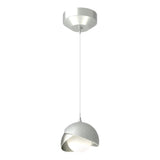 Hubbardton Forge 2022 Vintage Platinum Sterling Opal Glass (GG) Standard Brooklyn Double Shade Low Voltage Mini Pendant