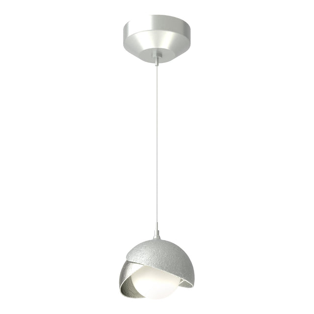 Hubbardton Forge 2022 Vintage Platinum Sterling Opal Glass (GG) Standard Brooklyn Double Shade Low Voltage Mini Pendant