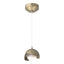 Hubbardton Forge 2022 Soft Gold Bronze Opal Glass (GG) Standard Brooklyn Double Shade Low Voltage Mini Pendant