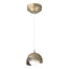 Hubbardton Forge 2022 Soft Gold Dark Smoke Opal Glass (GG) Standard Brooklyn Double Shade Low Voltage Mini Pendant