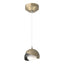 Hubbardton Forge 2022 Soft Gold Black Opal Glass (GG) Standard Brooklyn Double Shade Low Voltage Mini Pendant