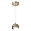 Hubbardton Forge 2022 Soft Gold Oil Rubbed Bronze Opal Glass (GG) Standard Brooklyn Double Shade Low Voltage Mini Pendant
