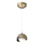 Hubbardton Forge 2022 Soft Gold Oil Rubbed Bronze Opal Glass (GG) Standard Brooklyn Double Shade Low Voltage Mini Pendant