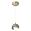 Hubbardton Forge 2022 Soft Gold Natural Iron Opal Glass (GG) Standard Brooklyn Double Shade Low Voltage Mini Pendant