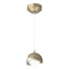 Hubbardton Forge 2022 Soft Gold Vintage Platinum Opal Glass (GG) Standard Brooklyn Double Shade Low Voltage Mini Pendant