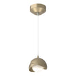 Hubbardton Forge 2022 Soft Gold Soft Gold Opal Glass (GG) Standard Brooklyn Double Shade Low Voltage Mini Pendant