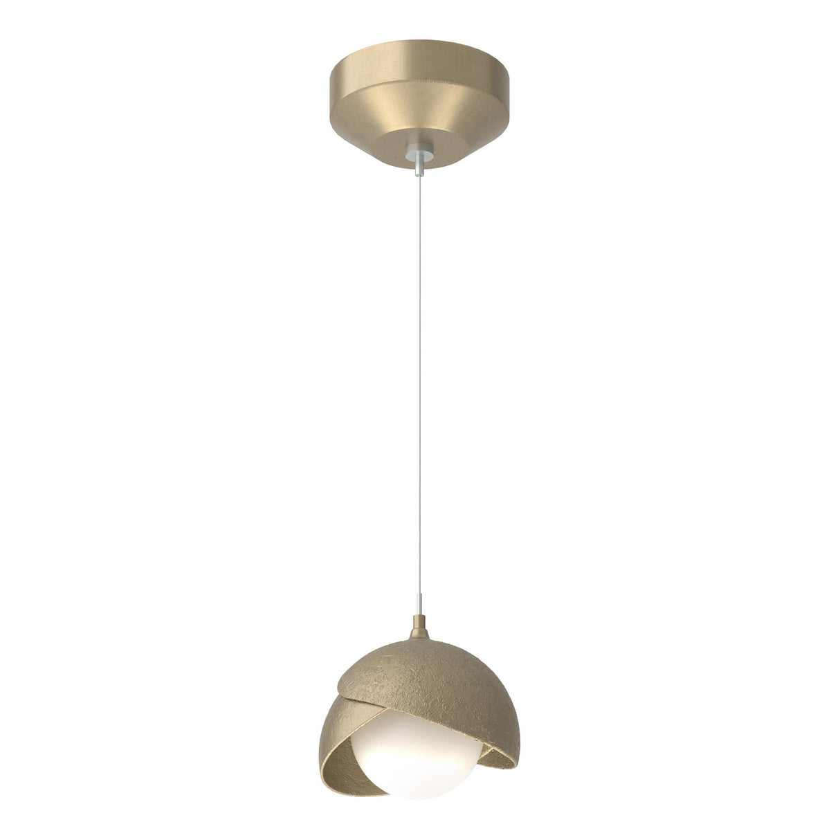 Hubbardton Forge 2022 Soft Gold Soft Gold Opal Glass (GG) Standard Brooklyn Double Shade Low Voltage Mini Pendant