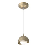 Hubbardton Forge 2022 Soft Gold Soft Gold Opal Glass (GG) Standard Brooklyn Double Shade Low Voltage Mini Pendant