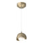 Hubbardton Forge 2022 Soft Gold Soft Gold Opal Glass (GG) Standard Brooklyn Double Shade Low Voltage Mini Pendant