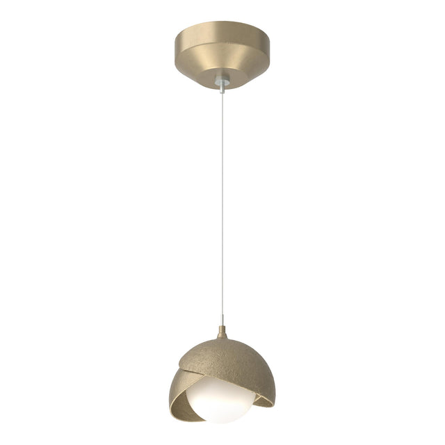 Hubbardton Forge 2022 Soft Gold Soft Gold Opal Glass (GG) Standard Brooklyn Double Shade Low Voltage Mini Pendant