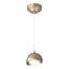 Hubbardton Forge 2022 Soft Gold Sterling Opal Glass (GG) Standard Brooklyn Double Shade Low Voltage Mini Pendant