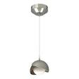 Hubbardton Forge 2022 Sterling Bronze Opal Glass (GG) Standard Brooklyn Double Shade Low Voltage Mini Pendant
