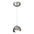 Hubbardton Forge 2022 Sterling Dark Smoke Opal Glass (GG) Standard Brooklyn Double Shade Low Voltage Mini Pendant