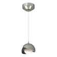 Hubbardton Forge 2022 Sterling Black Opal Glass (GG) Standard Brooklyn Double Shade Low Voltage Mini Pendant