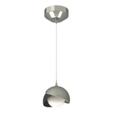 Hubbardton Forge 2022 Sterling Black Opal Glass (GG) Standard Brooklyn Double Shade Low Voltage Mini Pendant