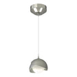Hubbardton Forge 2022 Sterling Vintage Platinum Opal Glass (GG) Standard Brooklyn Double Shade Low Voltage Mini Pendant