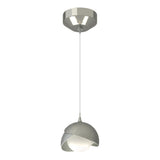 Hubbardton Forge 2022 Sterling Vintage Platinum Opal Glass (GG) Standard Brooklyn Double Shade Low Voltage Mini Pendant