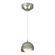 Hubbardton Forge 2022 Sterling Soft Gold Opal Glass (GG) Standard Brooklyn Double Shade Low Voltage Mini Pendant
