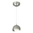 Hubbardton Forge 2022 Sterling Sterling Opal Glass (GG) Standard Brooklyn Double Shade Low Voltage Mini Pendant