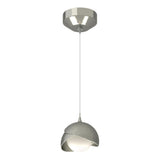 Hubbardton Forge 2022 Sterling Sterling Opal Glass (GG) Standard Brooklyn Double Shade Low Voltage Mini Pendant