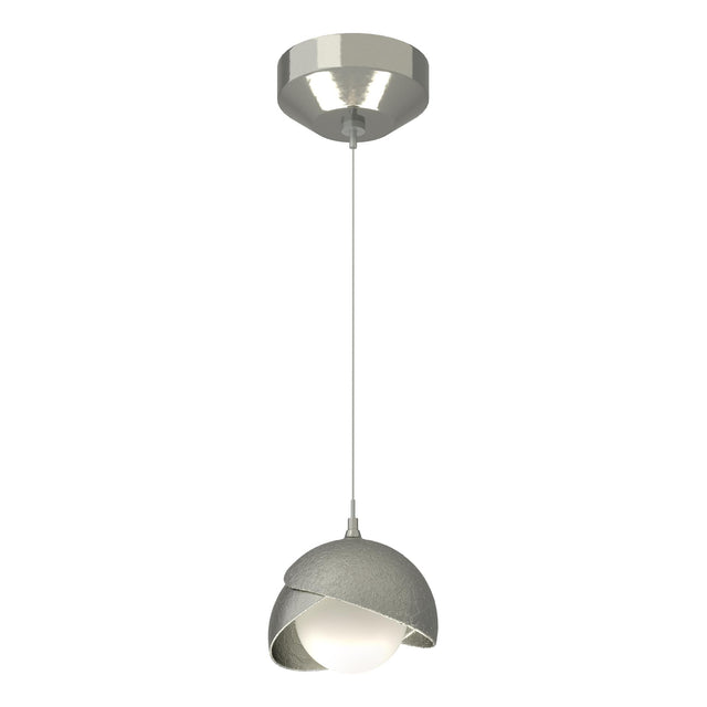 Hubbardton Forge 2022 Sterling Sterling Opal Glass (GG) Standard Brooklyn Double Shade Low Voltage Mini Pendant