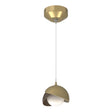Hubbardton Forge 2022 Modern Brass Bronze Opal Glass (GG) Standard Brooklyn Double Shade Low Voltage Mini Pendant