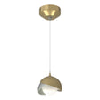 Hubbardton Forge 2022 Modern Brass Vintage Platinum Opal Glass (GG) Standard Brooklyn Double Shade Low Voltage Mini Pendant