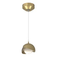 Hubbardton Forge 2022 Modern Brass Soft Gold Opal Glass (GG) Standard Brooklyn Double Shade Low Voltage Mini Pendant
