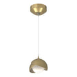 Hubbardton Forge 2022 Modern Brass Modern Brass Opal Glass (GG) Standard Brooklyn Double Shade Low Voltage Mini Pendant