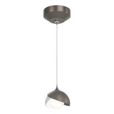 Hubbardton Forge 2022 Dark Smoke White Opal Glass (GG) Standard Brooklyn Double Shade Low Voltage Mini Pendant