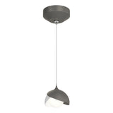 Hubbardton Forge 2022 Natural Iron White Opal Glass (GG) Standard Brooklyn Double Shade Low Voltage Mini Pendant
