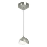 Hubbardton Forge 2022 Sterling White Opal Glass (GG) Standard Brooklyn Double Shade Low Voltage Mini Pendant