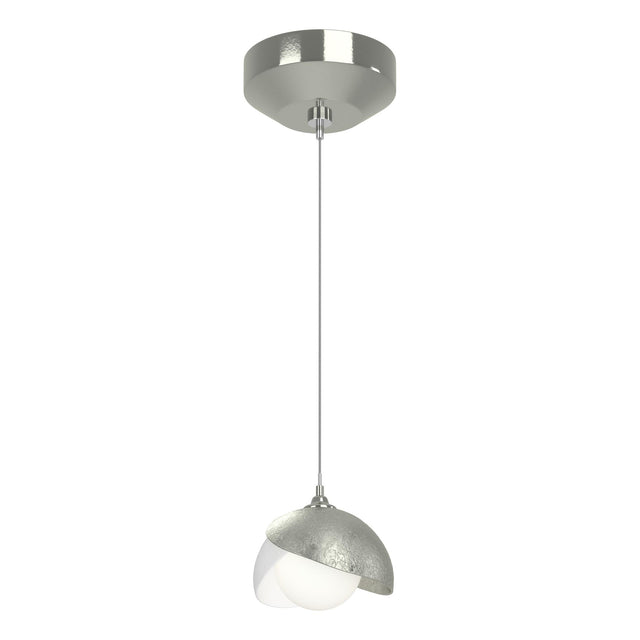 Hubbardton Forge 2022 Sterling White Opal Glass (GG) Standard Brooklyn Double Shade Low Voltage Mini Pendant