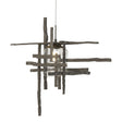 Hubbardton Forge 2022 Dark Smoke Seeded Clear Glass (II) Standard Tura Seeded Glass Low Voltage Mini Pendant