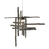 Hubbardton Forge 2022 Dark Smoke Seeded Clear Glass (II) Standard Tura Seeded Glass Low Voltage Mini Pendant